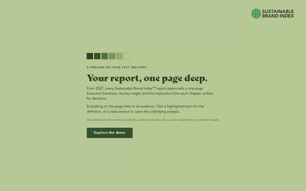 Preview of the new Sustainable Brand Index report template